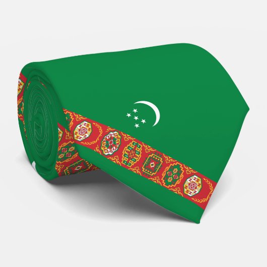 Cravate Drapeau du Turkménistan (Roulé)