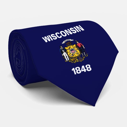 Cravate Drapeau du Wisconsin (Roulé)