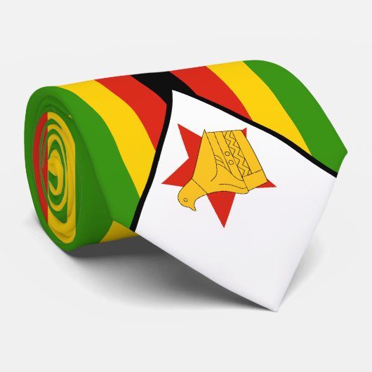 Cravate Drapeau du Zimbabwe (Roulé)