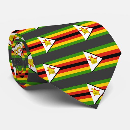 Cravate Drapeau du Zimbabwe (Roulé)