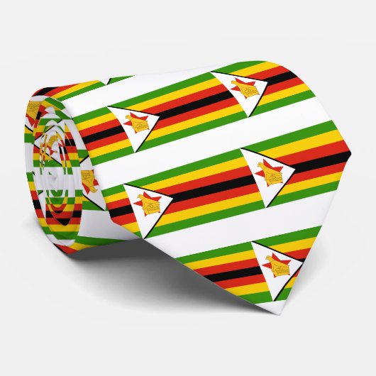 Cravate drapeau du zimbabwe (Roulé)