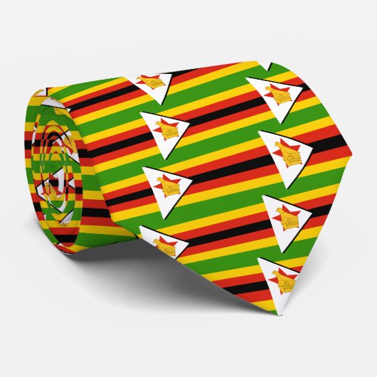 Cravate Drapeau du Zimbabwe (Roulé)