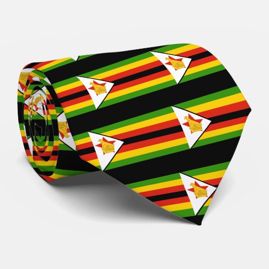 Cravate drapeau du zimbabwe (Roulé)