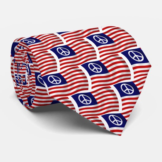Cravate Drapeau écharpe signe de paix américain (Roulé)