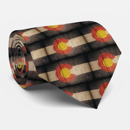 Cravate Drapeau en bois robuste du Colorado (Roulé)