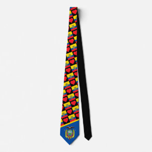 Cravate Drapeau équatorien Coeur EC Motif Equateur Nationa