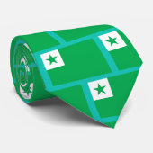 Cravate drapeau espéranto, (Roulé)