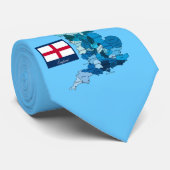 Cravate Drapeau et carte de l'Angleterre (Roulé)