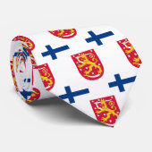 Cravate Drapeau et crête de la Finlande (Roulé)