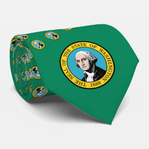 Cravate Drapeau et sceau Washington