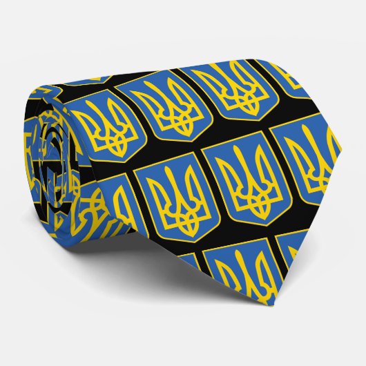 Cravate drapeau et trident de l'Ukraine (Roulé)