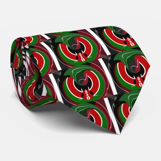 Cravate Drapeau Fluid Kenyan : Un design moderne (Roulé)