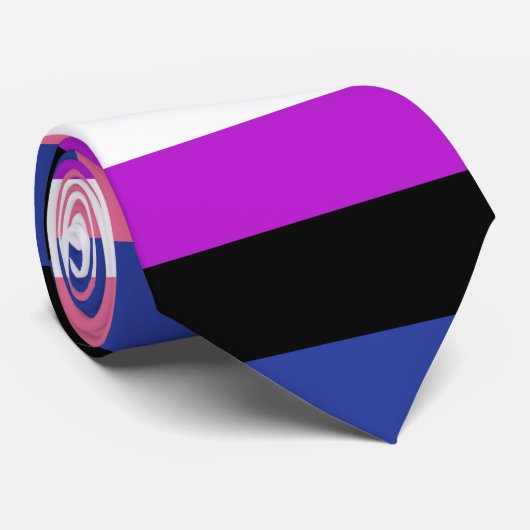 Cravate Drapeau Genderfluide (Roulé)