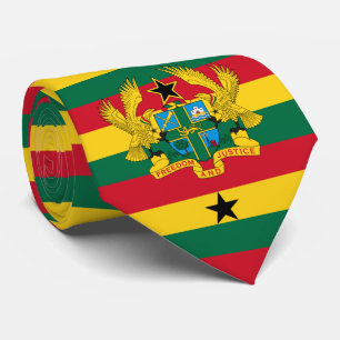 Cravate Drapeau ghanéen et armoiries du Ghana