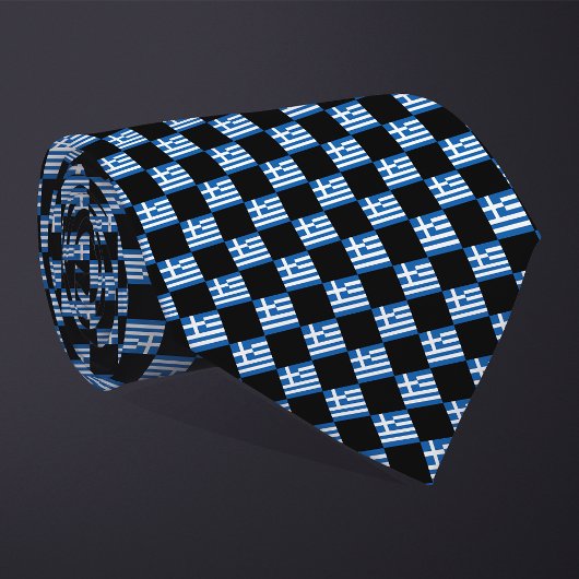 Cravate Drapeau grec à damier