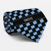 Cravate Drapeau grec ondulé à motif (Roulé)