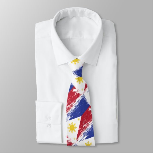Cravate Drapeau grunge de Philippines (Attaché)