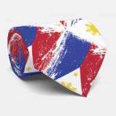 Cravate Drapeau grunge de Philippines (Roulé)