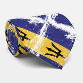 Cravate Drapeau grunge des Barbade (Roulé)