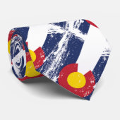Cravate Drapeau grunge du Colorado (Roulé)