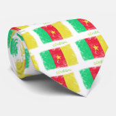 Cravate Drapeau grunge du Sénégal (Roulé)