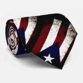 Cravate Drapeau grunge noir de Porto Rico (Roulé)