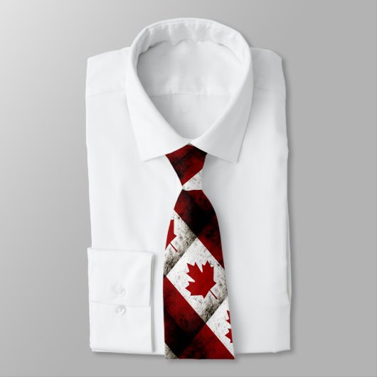 Cravate Drapeau grunge noir du Canada (Attaché)