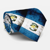 Cravate Drapeau grunge noir du Guatemala (Roulé)