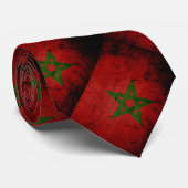 Cravate Drapeau grunge noir du Maroc (Roulé)