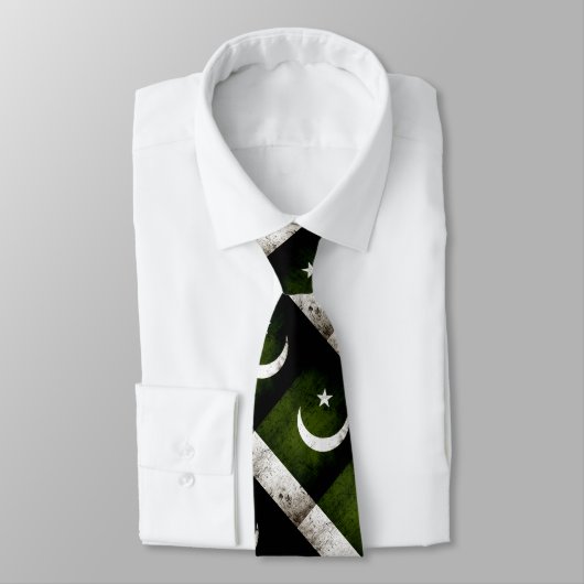 Cravate Drapeau grunge noir du Pakistan (Attaché)