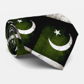 Cravate Drapeau grunge noir du Pakistan (Roulé)