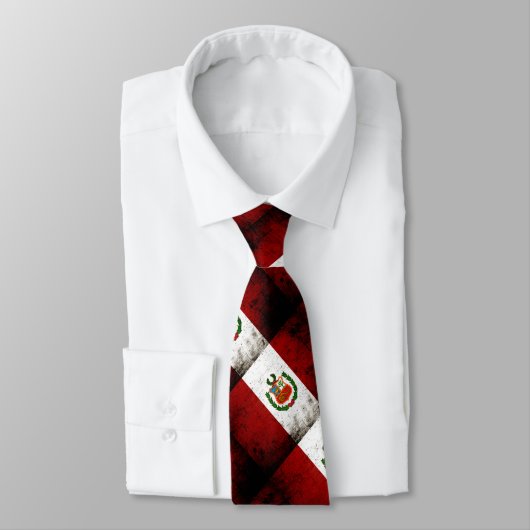 Cravate Drapeau grunge noir du Pérou (Attaché)