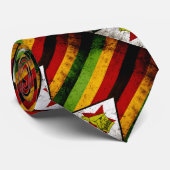 Cravate Drapeau grunge noir du Zimbabwe (Roulé)