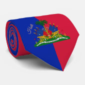 Cravate Drapeau haïtien & entreprise Haïti, patriote / mod (Roulé)