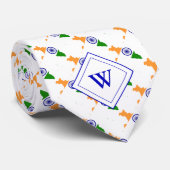 Cravate DRAPEAU INDIEN DE MONogramme de l'Inde (Roulé)