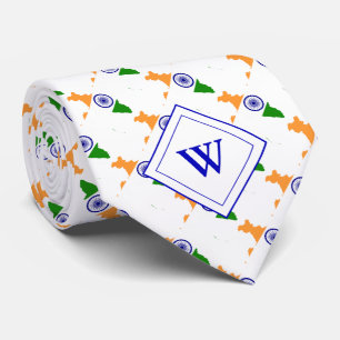 Cravate DRAPEAU INDIEN DE MONogramme de l'Inde