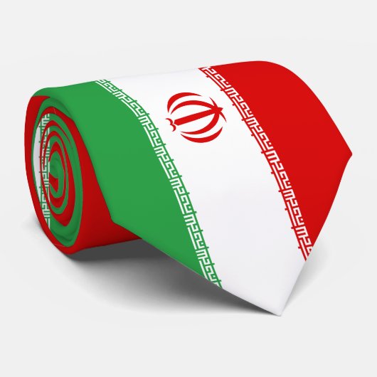 Cravate Drapeau iranien (Iran) (Persan) (Roulé)