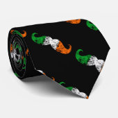Cravate Drapeau irlandais Grunge Mustache (Roulé)
