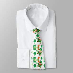 Cravate Drapeau irlandais Leprechaun