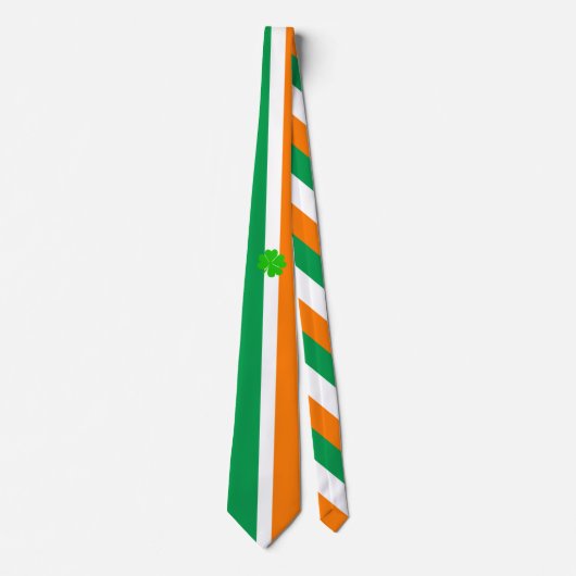 Cravate Drapeau irlandais, voyage en trèfle irlandais, aff (Devant)