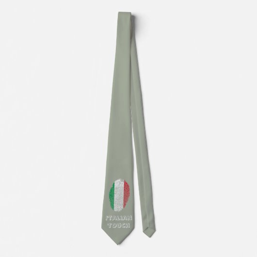 Cravate Drapeau italien d'empreinte digitale de contact (Devant)