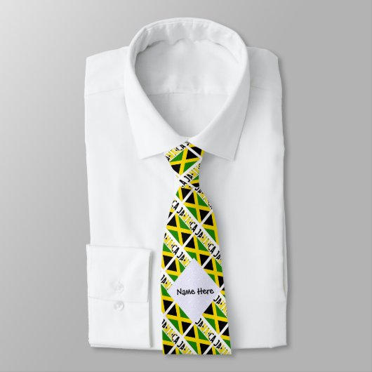 Cravate Drapeau jamaïcain avec ton nom (Attaché)