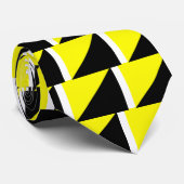 Cravate Drapeau jaune et noir de capitalisme d'Anarcho (Roulé)