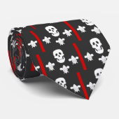 Cravate DRAPEAU jolly roger ET TROIS LILLES (Roulé)