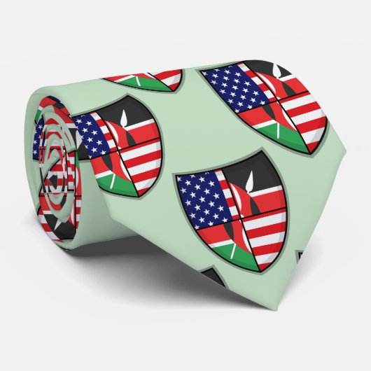 Cravate Drapeau Kenyan-Américain de bouclier (Roulé)