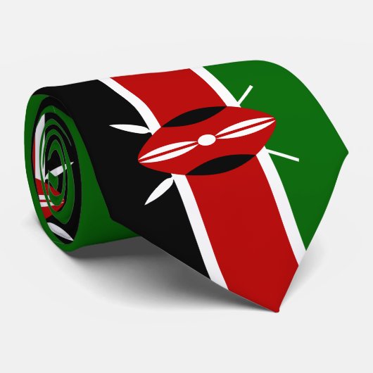 Cravate Drapeau kényan (Kenya) (Roulé)