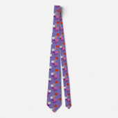 Cravate Drapeau lesbien rouge et rose subtil Fleurs (Devant)