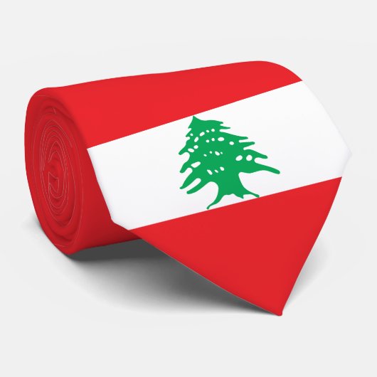 Cravate Drapeau libanais (Drapeau libanais) (Roulé)