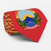 Cravate Drapeau macédonien et Emblème national, Macédoine  (Roulé)