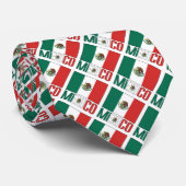 Cravate Drapeau mexicain avec votre nom (Roulé)